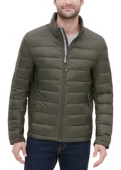 guess men's lightweight puffer jacket with side panels