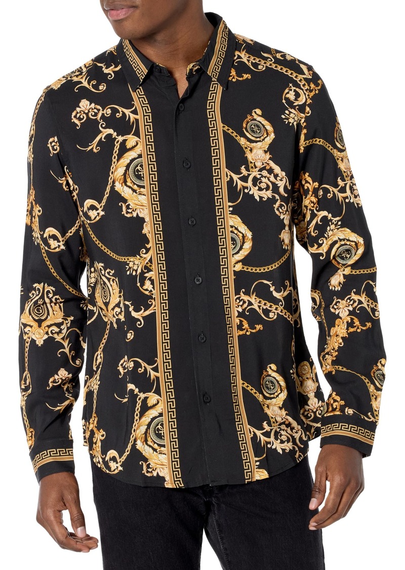 GUESS Men's Long Sleeve Eco Rayon Shirt