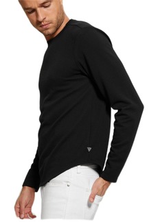 GUESS Men's Long Sleeve Linear Texture Jersey Crew