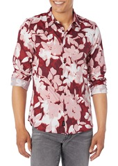 GUESS Men's Long Sleeve Luxe La Shirt L.A. Blooms