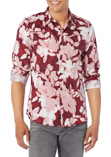 GUESS Men's Long Sleeve Luxe La Shirt L.A. Blooms Extra Large