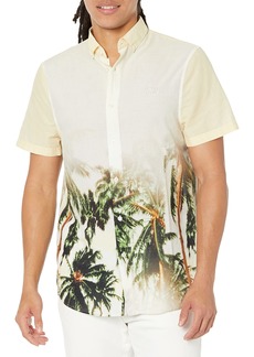 GUESS Men's Short Sleeve Collins AOP Shirt