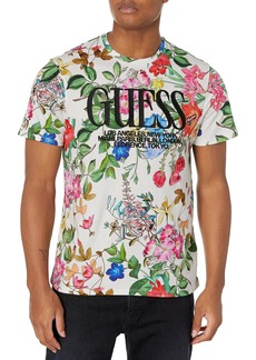 GUESS Men's Short Sleeve Eco Graphic Floral Tee