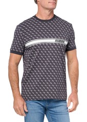 GUESS Men's Short Sleeve Eco Jamey T-Shirt 4G AOP Black and White Print