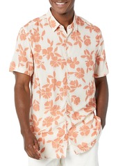 GUESS Men's Short Sleeve Eco Rayon Shadow Box Shirt