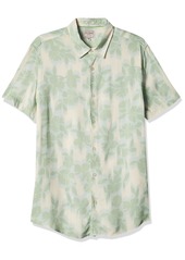 GUESS Men's Short Sleeve Eco Rayon Shadow Box Shirt