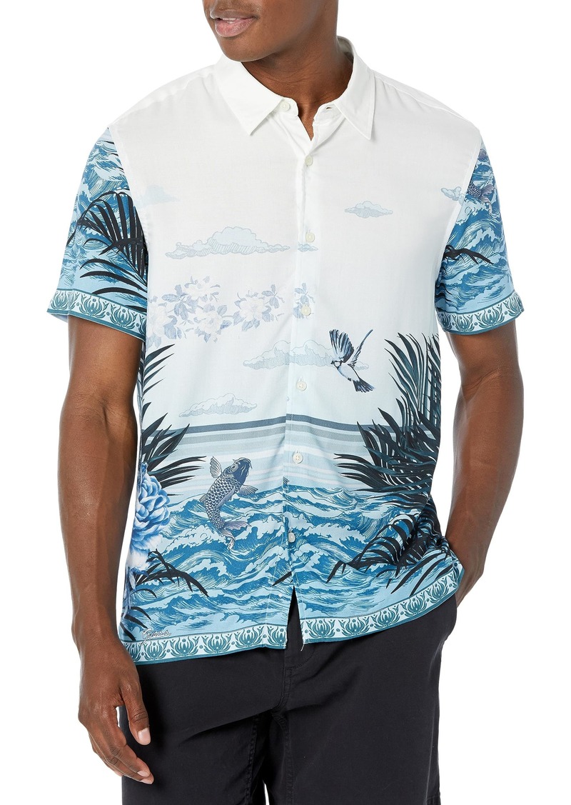 GUESS Men's Short Sleeve Eco Rayon  Shirt