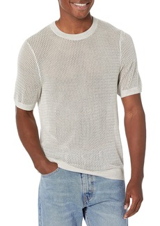 GUESS Men's Short Sleeve Eco Textural Ottoman Noah Sweater