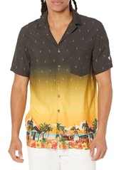 GUESS Men's Short Sleeve Hawaiian Shirt