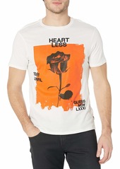 GUESS Men's Short Sleeve Heartless Rose Graphic Tee