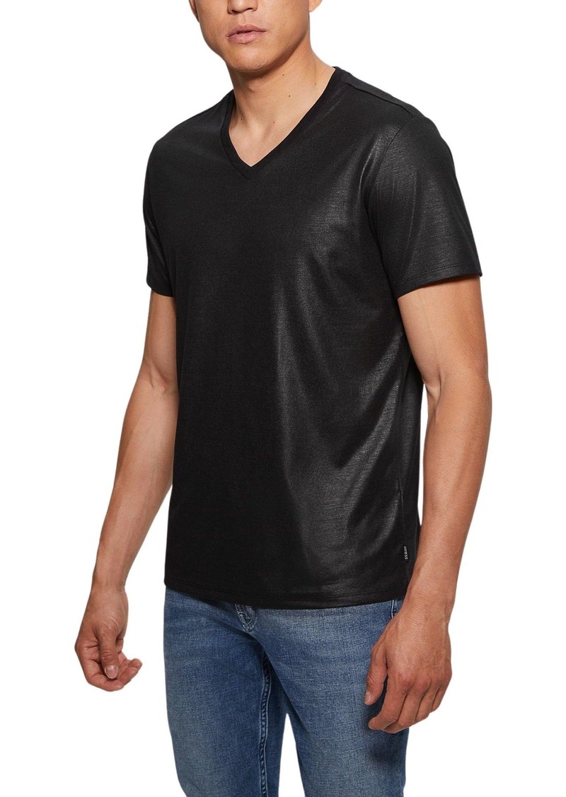 GUESS Men's Short Sleeve Mason Yoke Vee