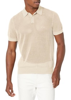 GUESS Men's Short Sleeve Mesh Stitch Lenny Polo
