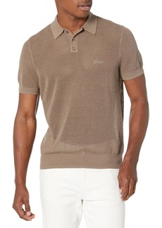 GUESS Men's Short Sleeve Mesh Stitch Lenny Polo