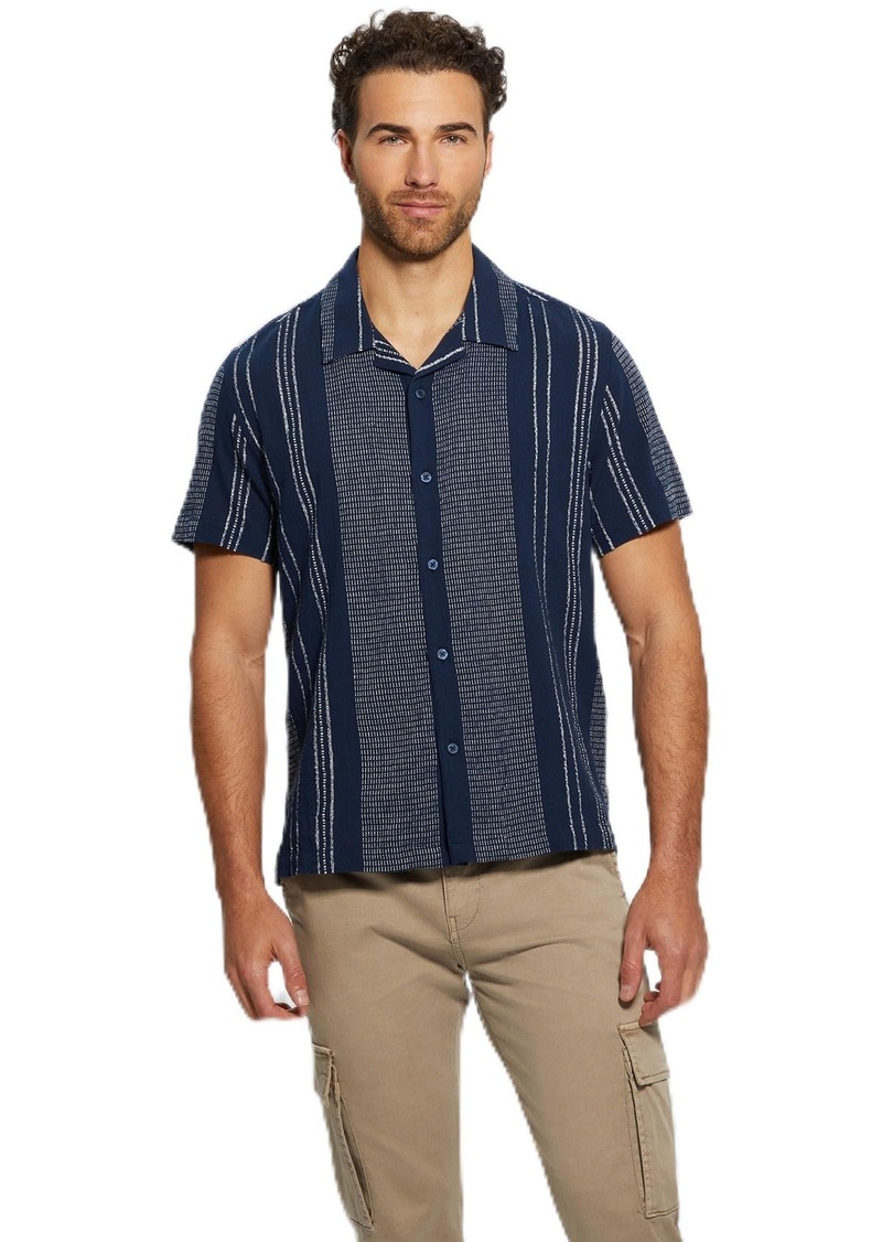 GUESS Men's Short Sleeve Rhodes Dobby Shirt