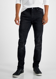 Guess Men's Eco Slim Tapered Moto Fit Jeans - Encore Wash Black