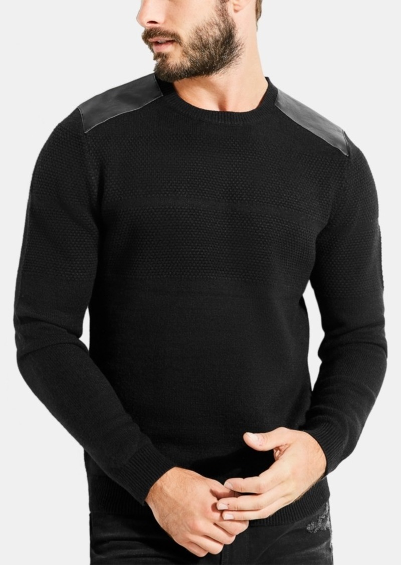 Waffle Knit Shoulder Patch Sweater - 40% Off!