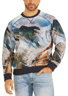 Guess Men's Willis Landscape-Print Fleece Sweatshirt