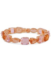 Guess Mixed Cut Crystal Statement Flex Bracelet - Gold/Aqua/Topaz/Light Peach