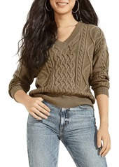 GUESS Noemi Slouchy Cable Knit Sweater in Walnut Shell at Nordstrom