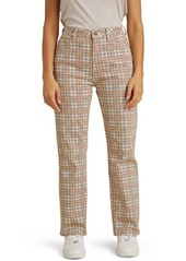 GUESS ORIGINALS Autumn Plaid High Waist Mom Jeans in Brown Multi at Nordstrom