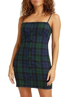 GUESS ORIGINALS Marciano Shawn Plaid Sleeveless Minidress in Green Multi at Nordstrom