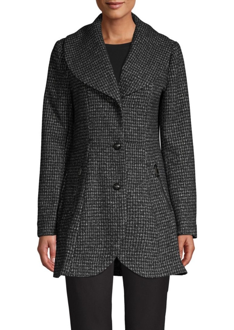 GUESS Guess Plaid Fit-&-Flare Walker Coat | Outerwear