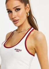 Guess racer back tank top in white