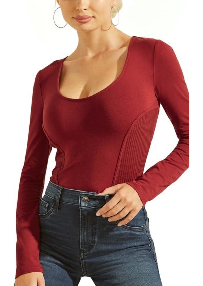 GUESS Rommi Long Sleeve Top in Beet Juice Red at Nordstrom
