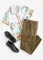 Guess Short Sleeve Button Front Jungle Shirt Utility Cargo Pants