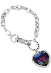 Guess Stone & Crystal Heart Chain Link Bracelet