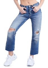 Guess The It Girl Cotton Distressed Cropped Jeans