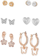 Guess Two-Tone 6-Pc. Set Crystal Mixed Earrings
