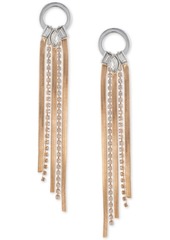 Guess Two-Tone Crystal Rhinestone Chain Linear Earrings