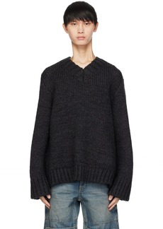 GUESS USA Black V-Neck Sweater