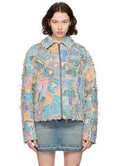 GUESS USA Multicolor Quilted Denim Jacket