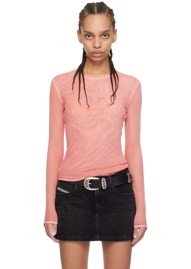 GUESS USA Pink Faded Long Sleeve T-Shirt