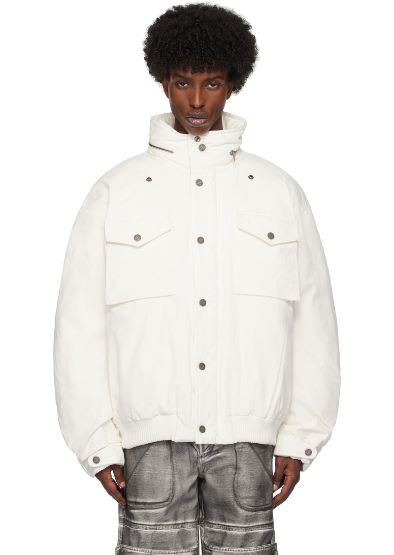 GUESS USA White Cotton Ripstop Parka Jacket