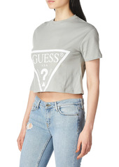 GUESS womens Active Short Sleeve Oversized Logo Cropped T-shirt T Shirt   US