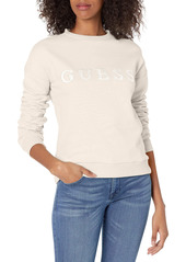 GUESS Women's Active Long Sleeve Embroidered Logo Sweatshirt