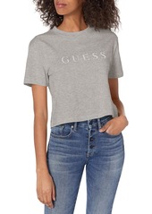 GUESS Women's Active Short Sleeve Embroidered Logo Cropped T-Shirt  Extra Large