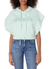GUESS Women's Active Short Sleeve Hooded Sweatshirt