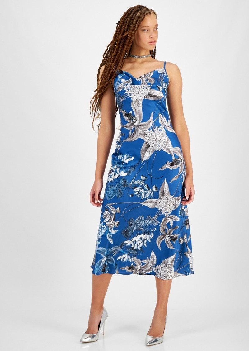 Guess Women'S Akilina Sleeveless Dress - Phantom Flora Print