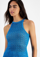 Guess Women's Amber Metallic Halter Sleeveless Knit Top - WINTER BLUE MULTI