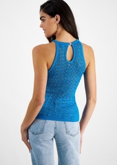 Guess Women's Amber Metallic Halter Sleeveless Knit Top - WINTER BLUE MULTI