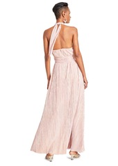 Guess Women's Angel Plisse Halter-Neck Evening Gown - F218-brigh