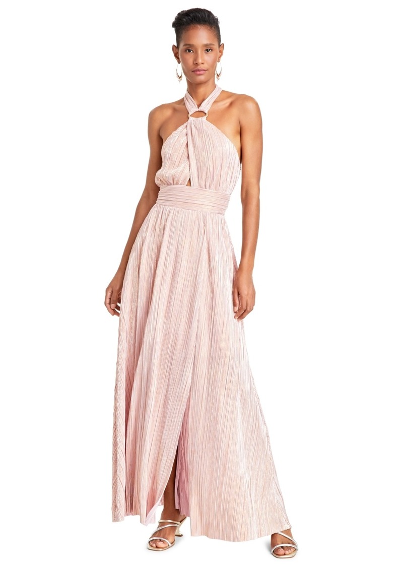 Guess Women's Angel Plisse Halter-Neck Evening Gown - F218-brigh