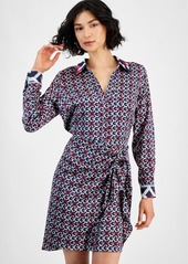 Guess Women's Ayla Tie-Front Shirtdress - NEW G LOGO DARK-B PRINT
