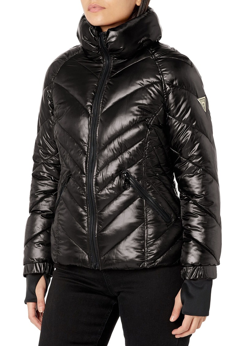 GUESS womens Belted Softshell With Hood Transitional Jacket   US