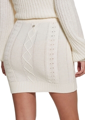 Guess Women's Brielle Pull-On Mini Sweater Skirt - Cream White