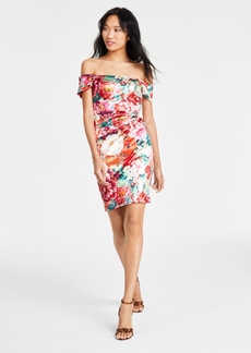 Guess Women's Camila Printed Off-The-Shoulder Dress - Peony Animal Print